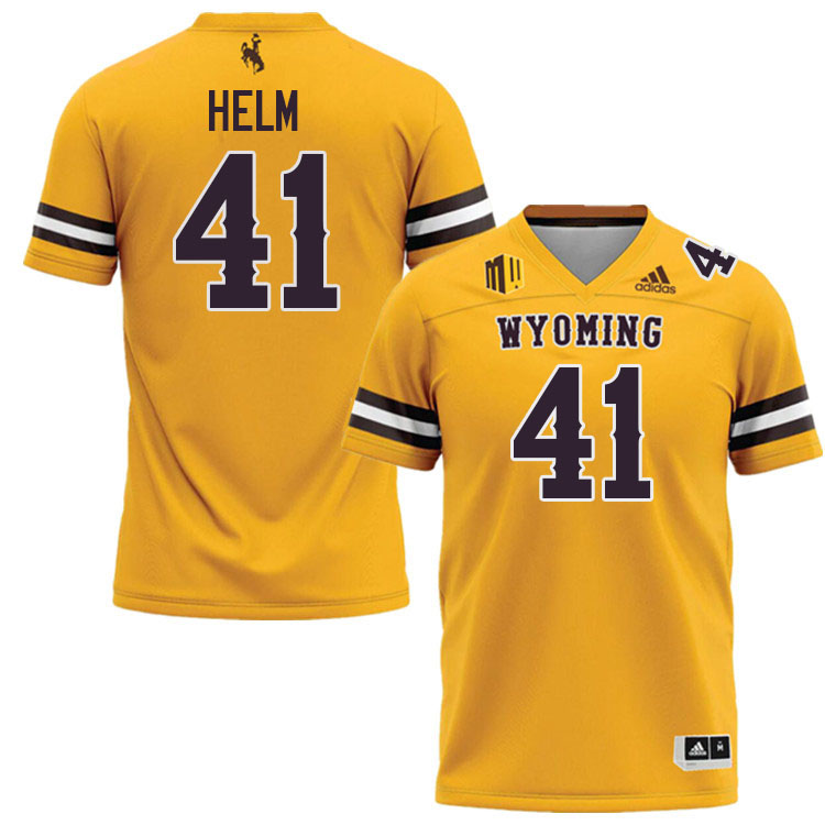 Wyoming Cowboys #41 Gavyn Helm College Football Jerseys Stitched-Gold